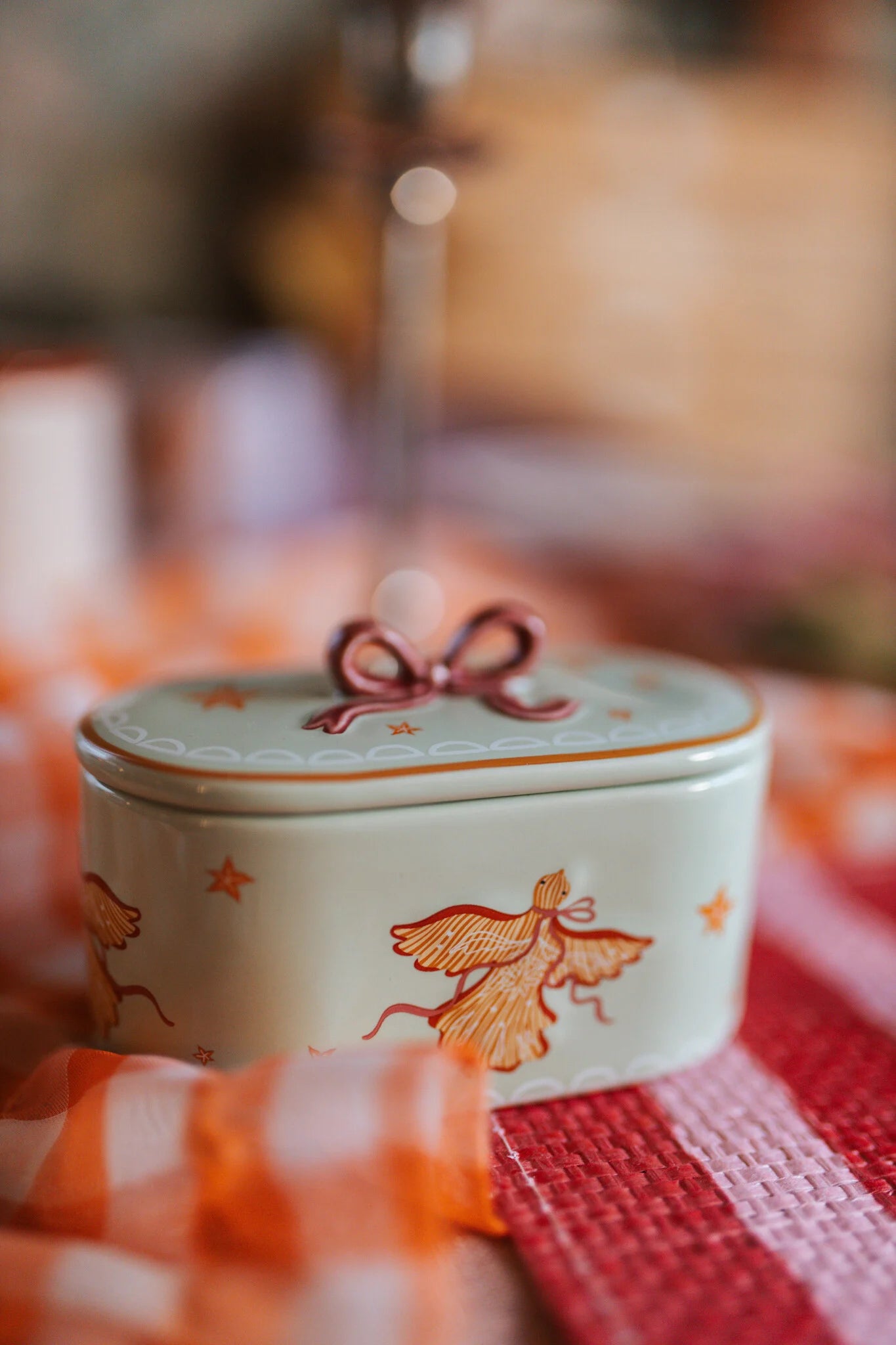 Tarro pájaro con lazo