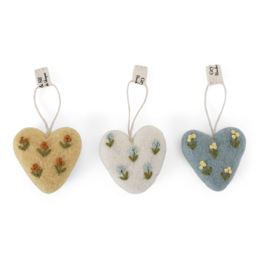 Colgante Corazón Bordado SET*3