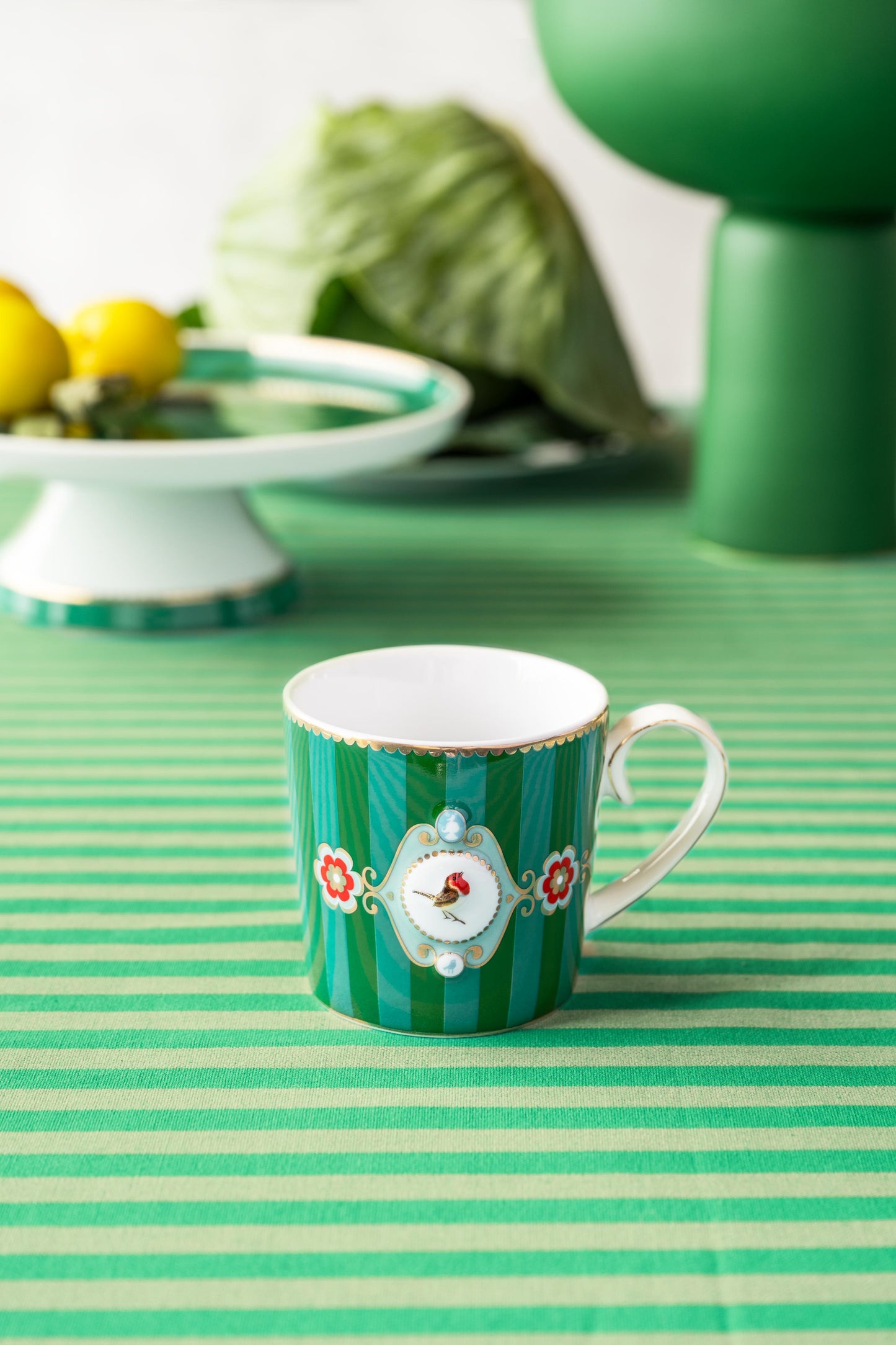 Taza Birds Green RAYAS