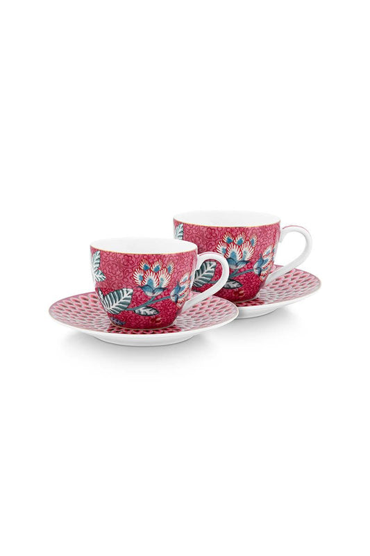 Set 2 espresso Flor Festival Pink