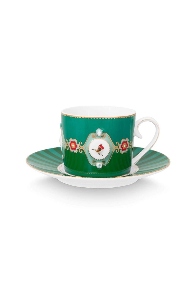 Taza + Plato Medio color Love Birds