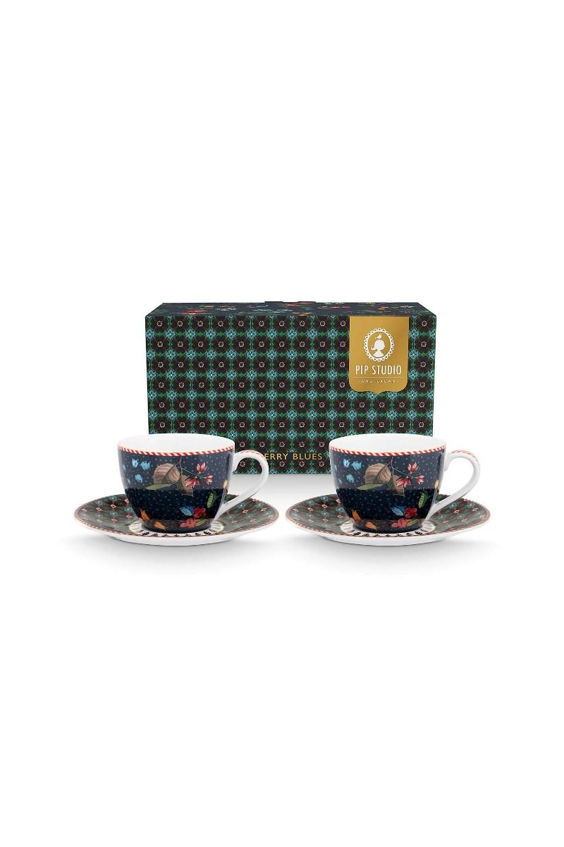 Set Taza y Plato Berry Blues