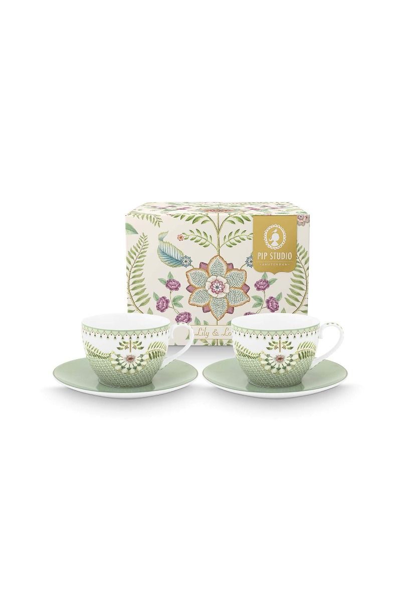Set Taza + Plato Lily & Lotus Verde