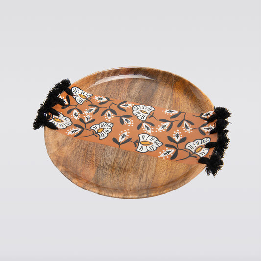 Plato Madera Fleco Pom