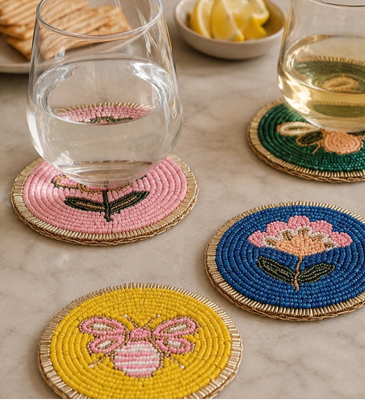 Posavasos cuentas multicolor