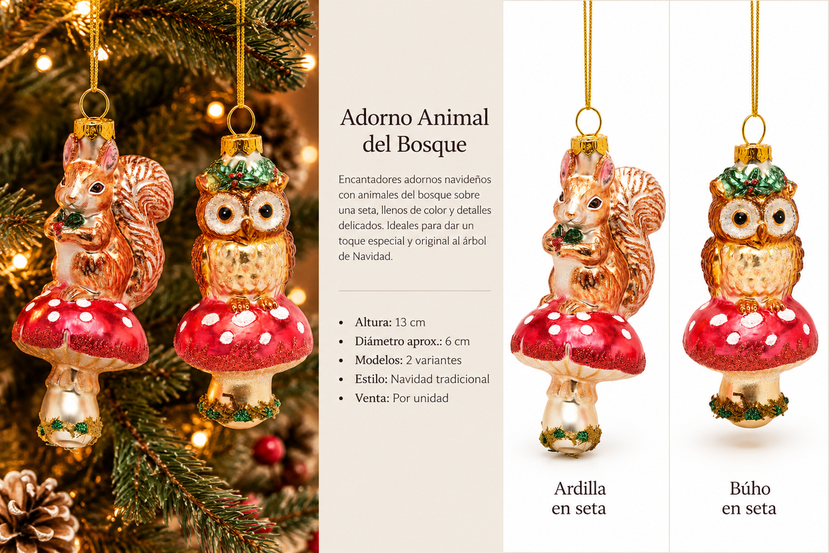 Adorno Animal en Seta
