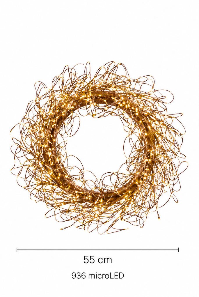 Corona artistica Marrón LED