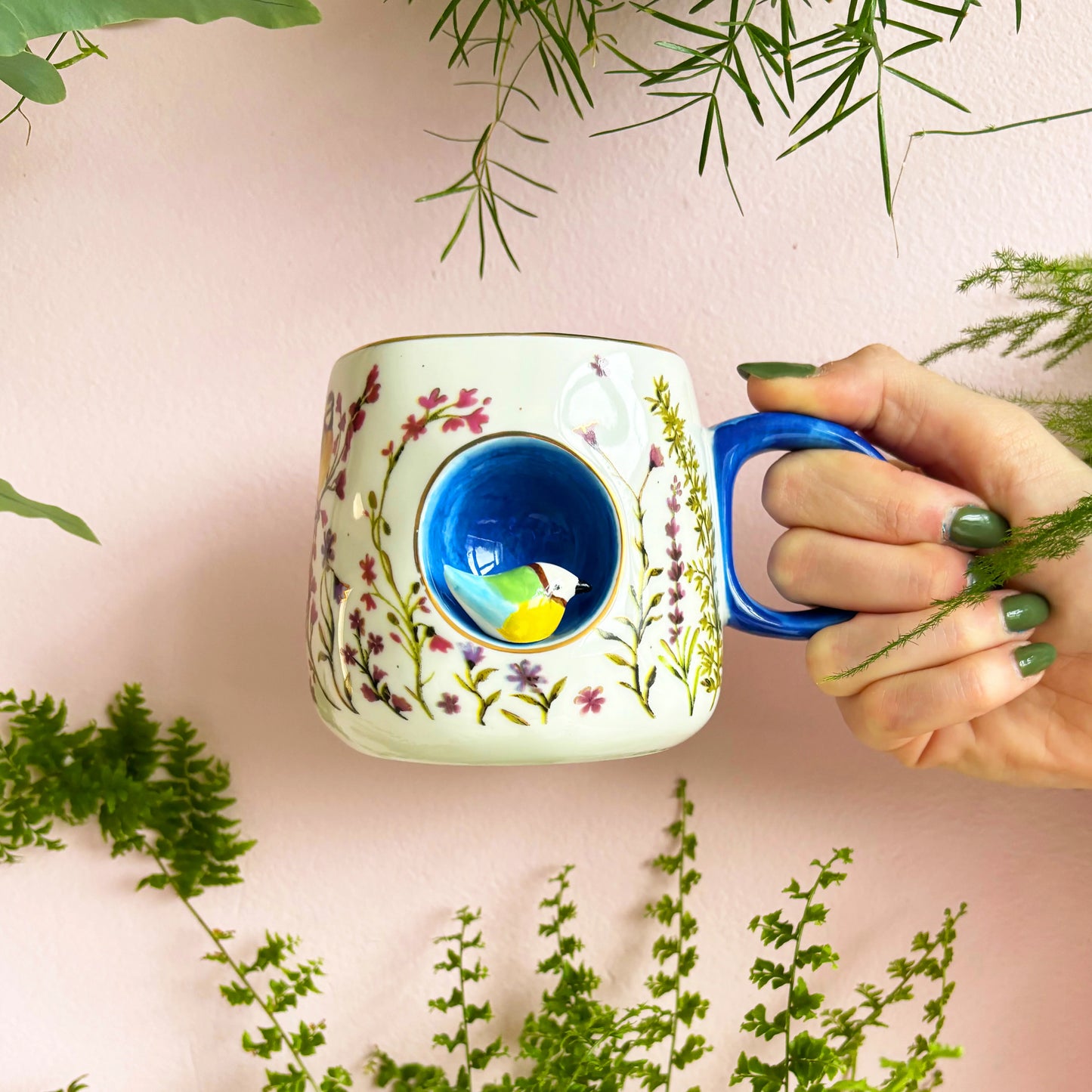 Taza Pájaro Jardín Inglés