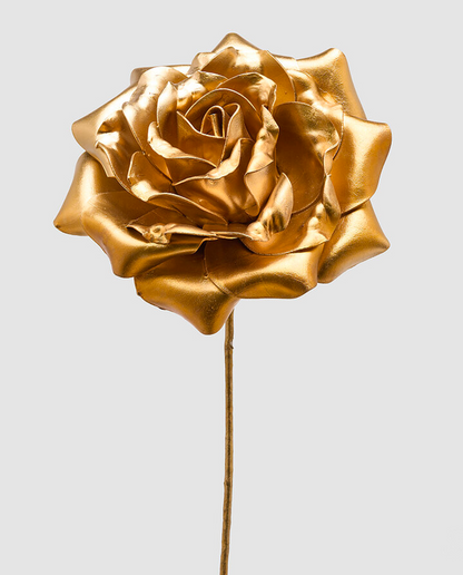 Flor decorativa metalizada