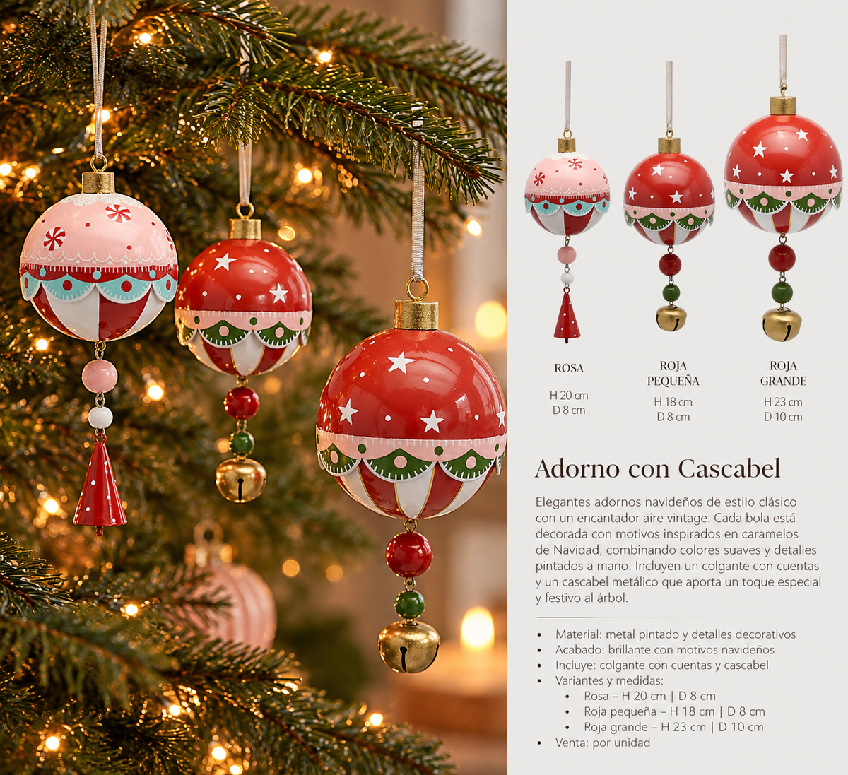 Bola Cascabel Roja-Rosa