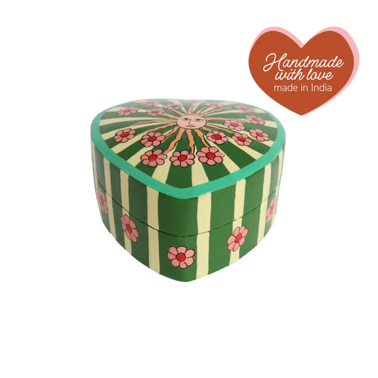 Caja sol y rayas verdes