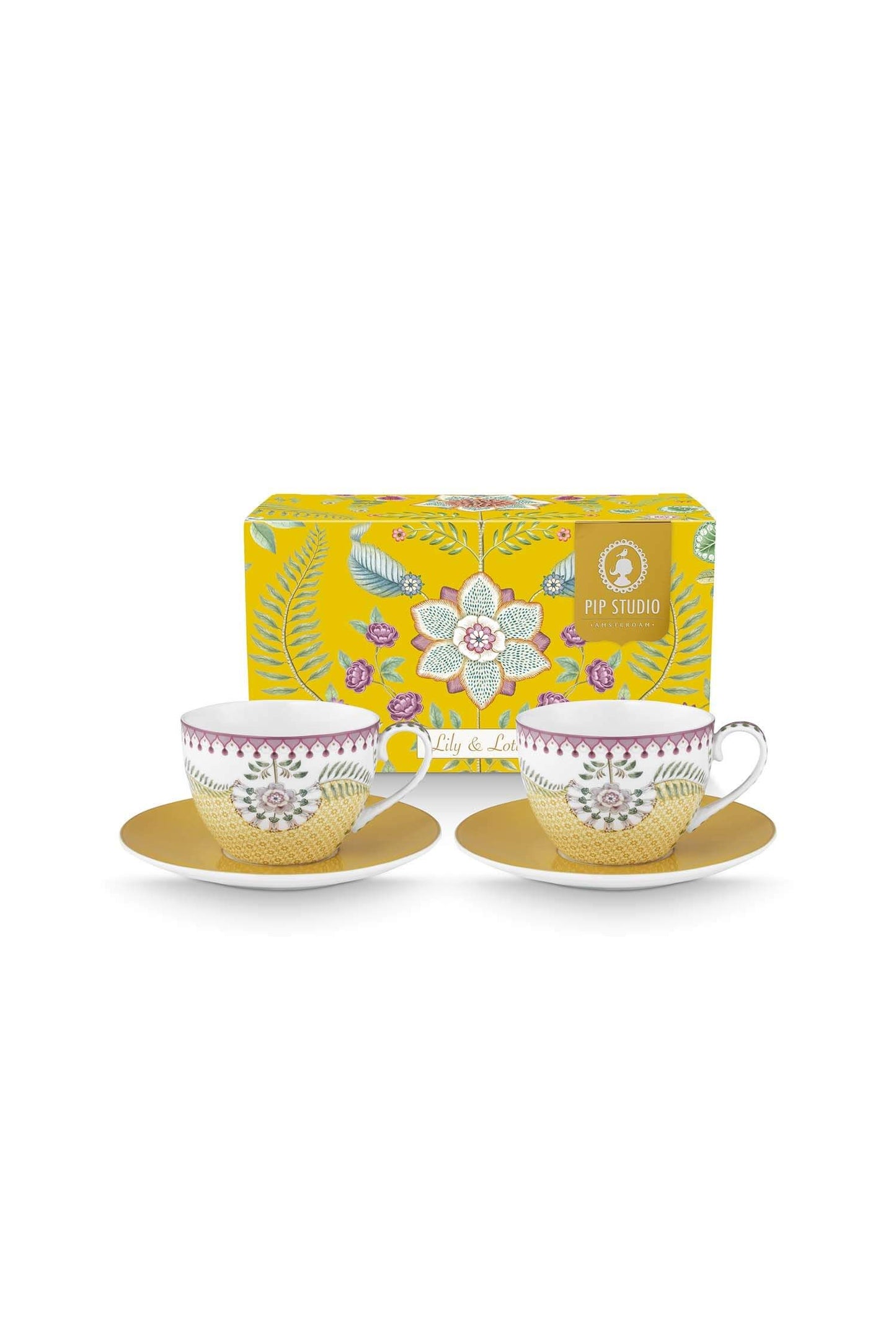 Set Taza + Plato Lily & Lotus Amarillo