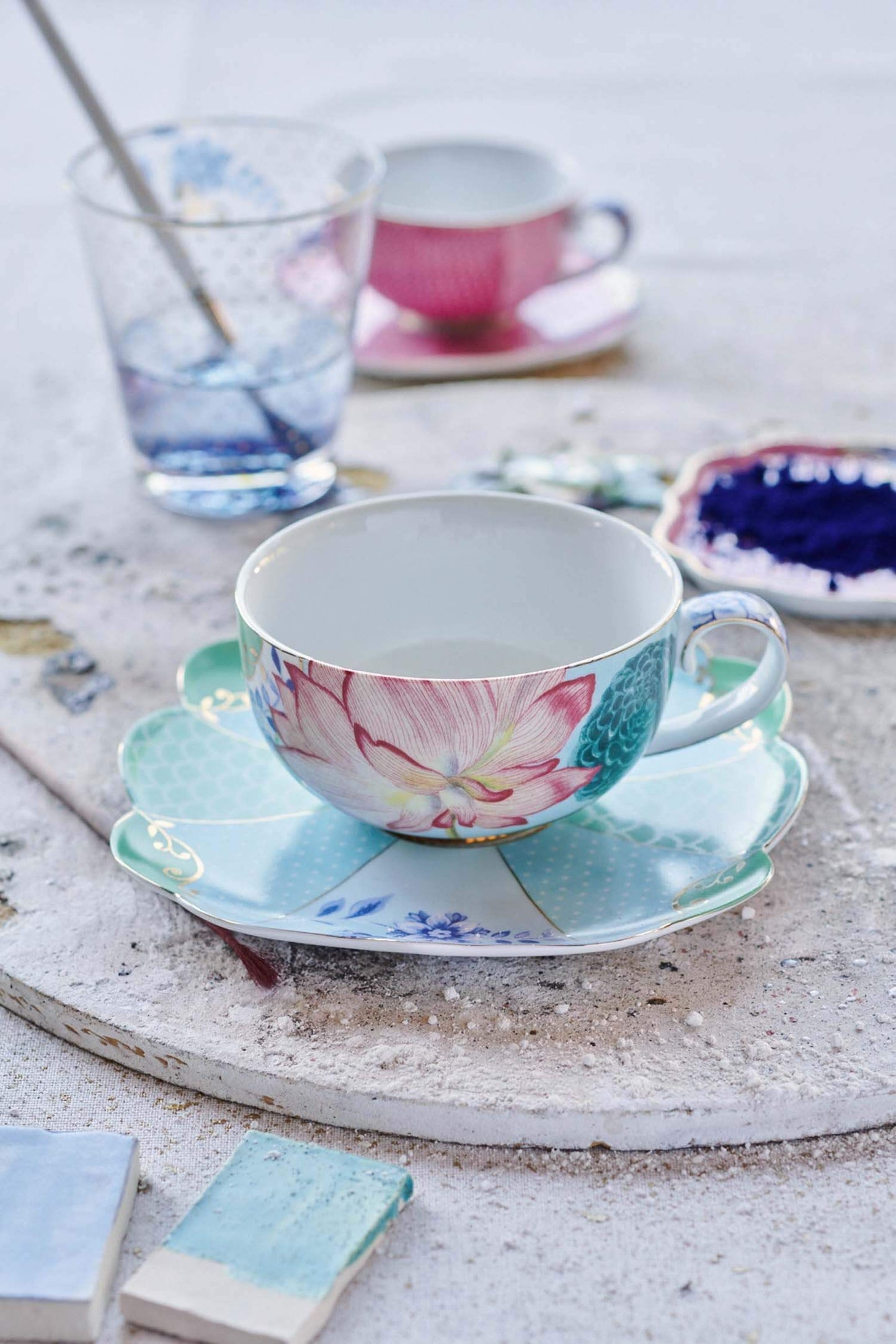 Set Taza + Plato Royal Flower 250ml