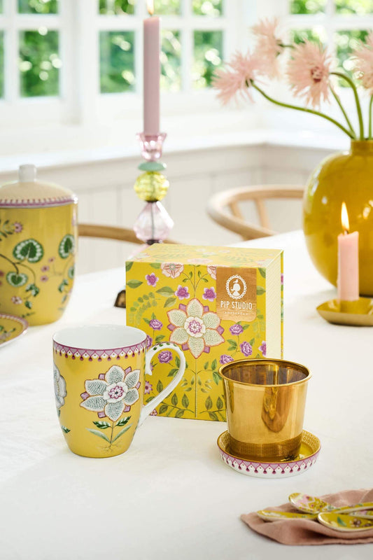 Taza Té Filtro Lily Amarillo