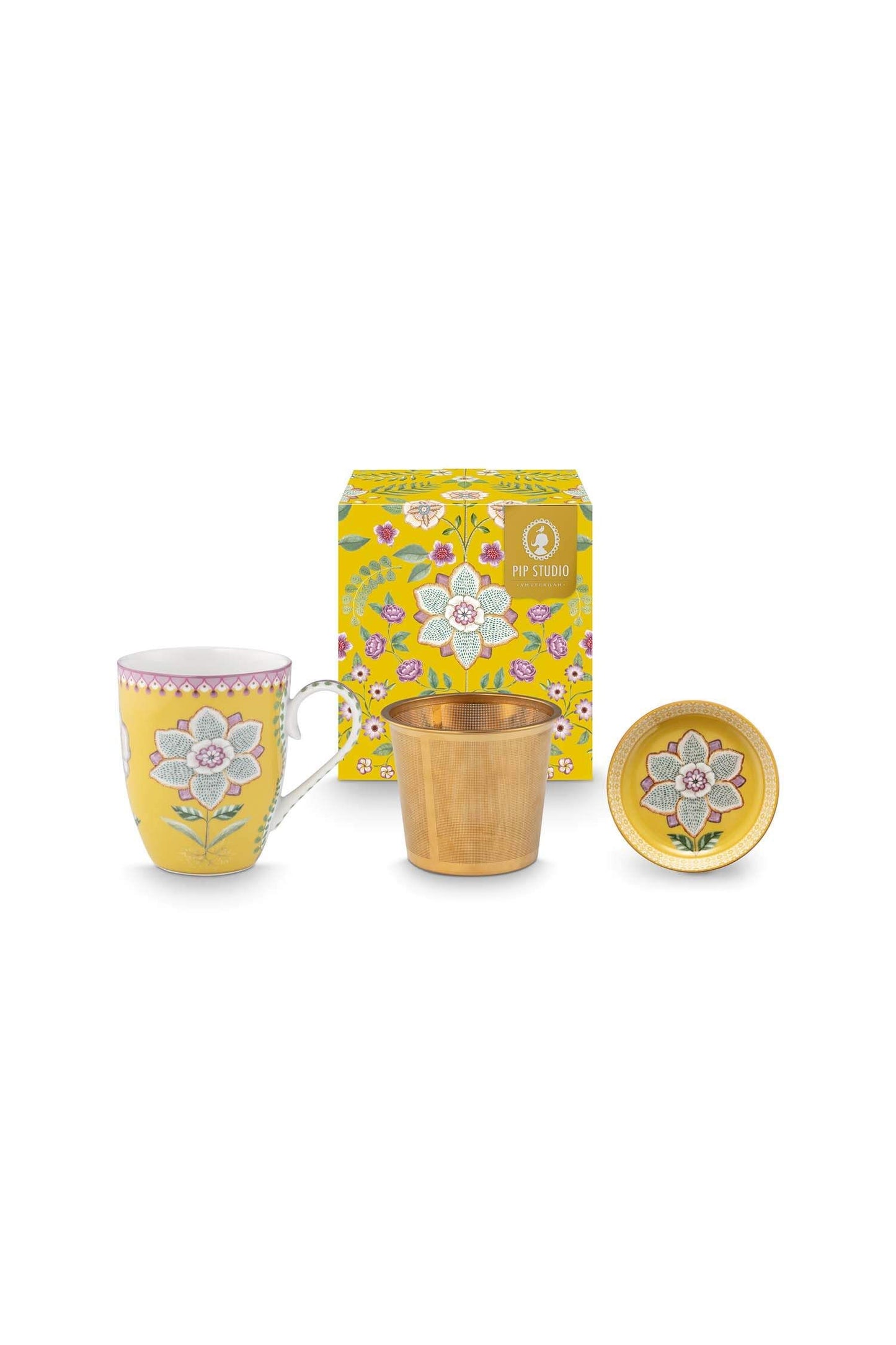 Taza Té Filtro Lily yellow