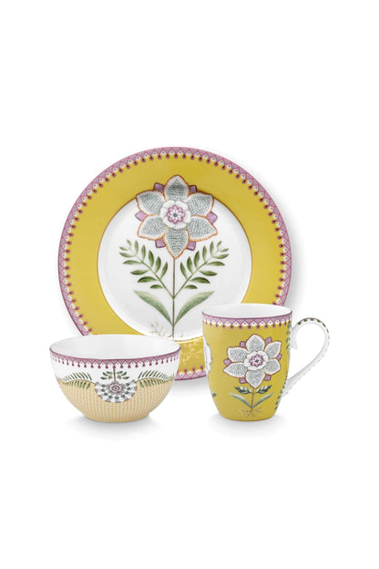 Set Desayuno Lily & Lotus Amarillo