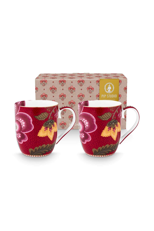 Set 2 Tazas Blooming Red